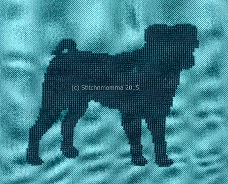 Pug Silhouette Cross Stitch Pattern