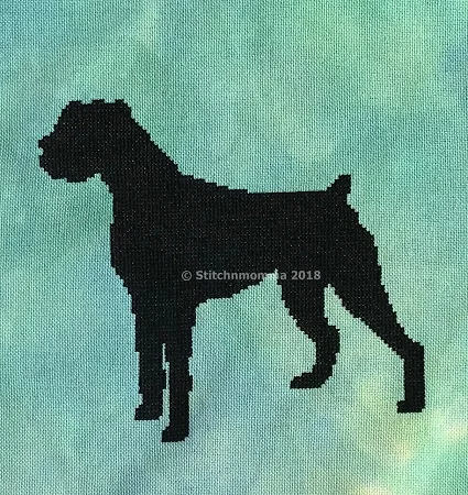 Boxer Silhouette Cross Stitch Pattern