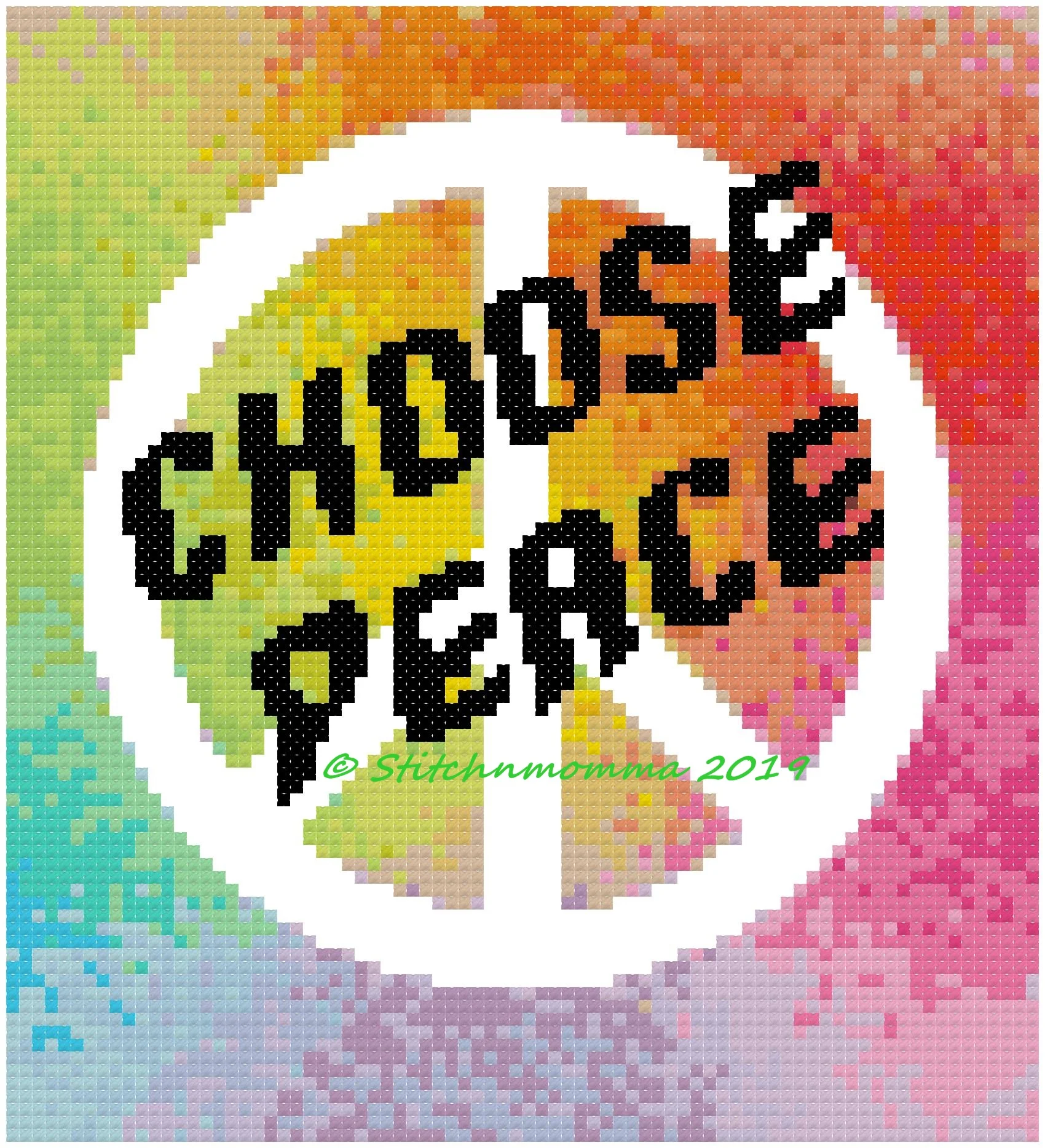 Choose Peace Cross Stitch Pattern