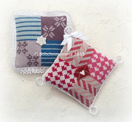 Patchwork Pin Cushion Cross Stitch Pattern - January / February 
