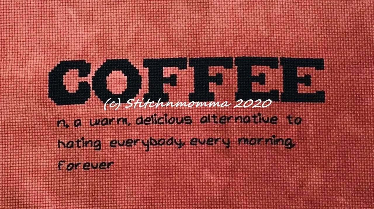 Modern Dictionary:  Coffee Cross Stitch Pattern