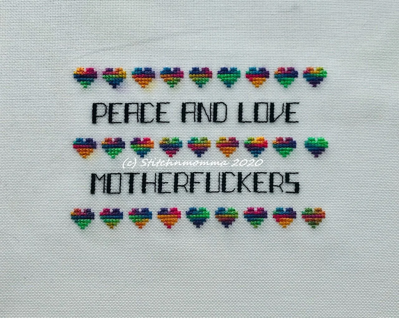 Peace and Love NSFW Cross Stitch Pattern