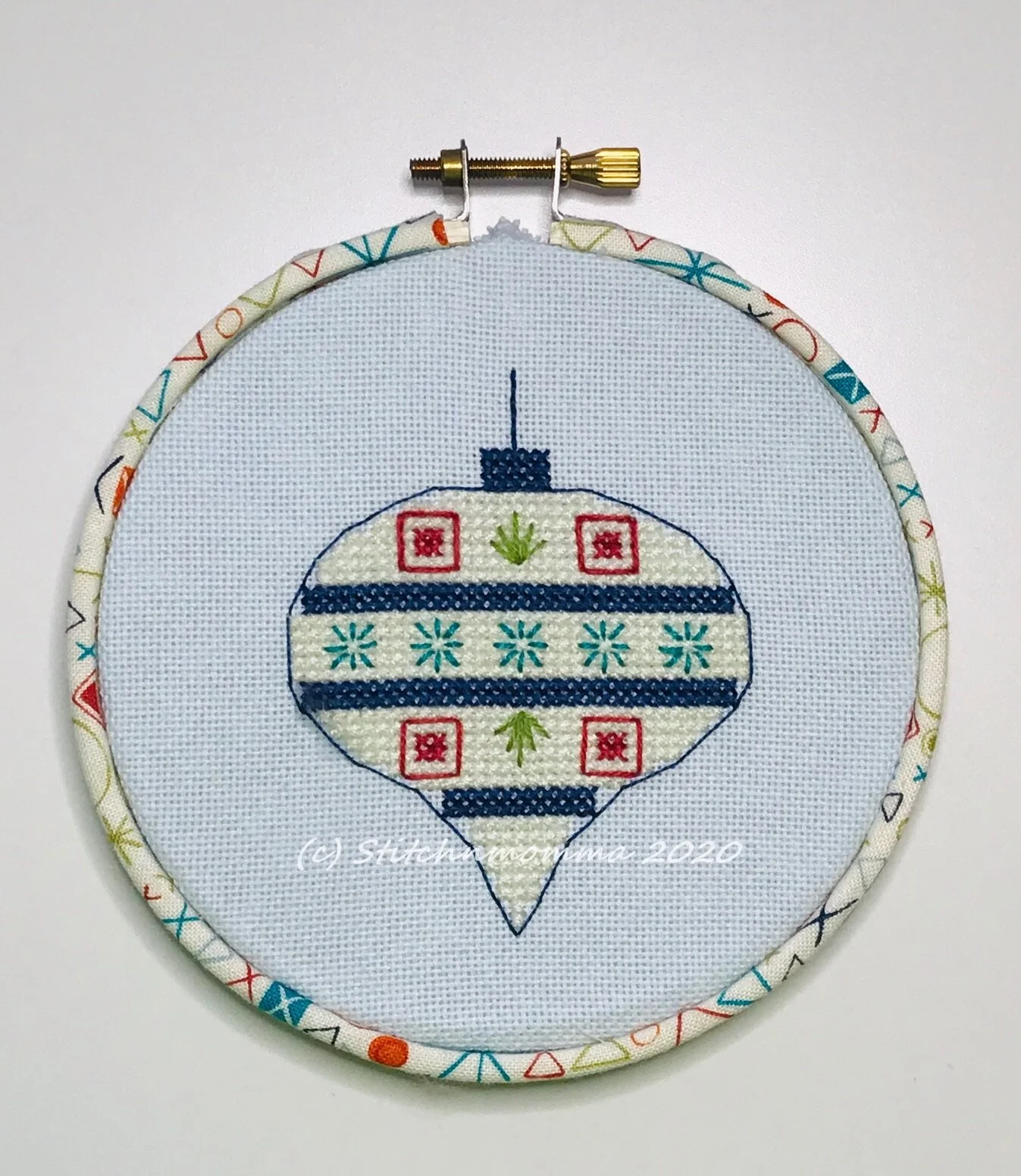 Retro Christmas Ornament Magnificent Mini Cross Stitch Pattern