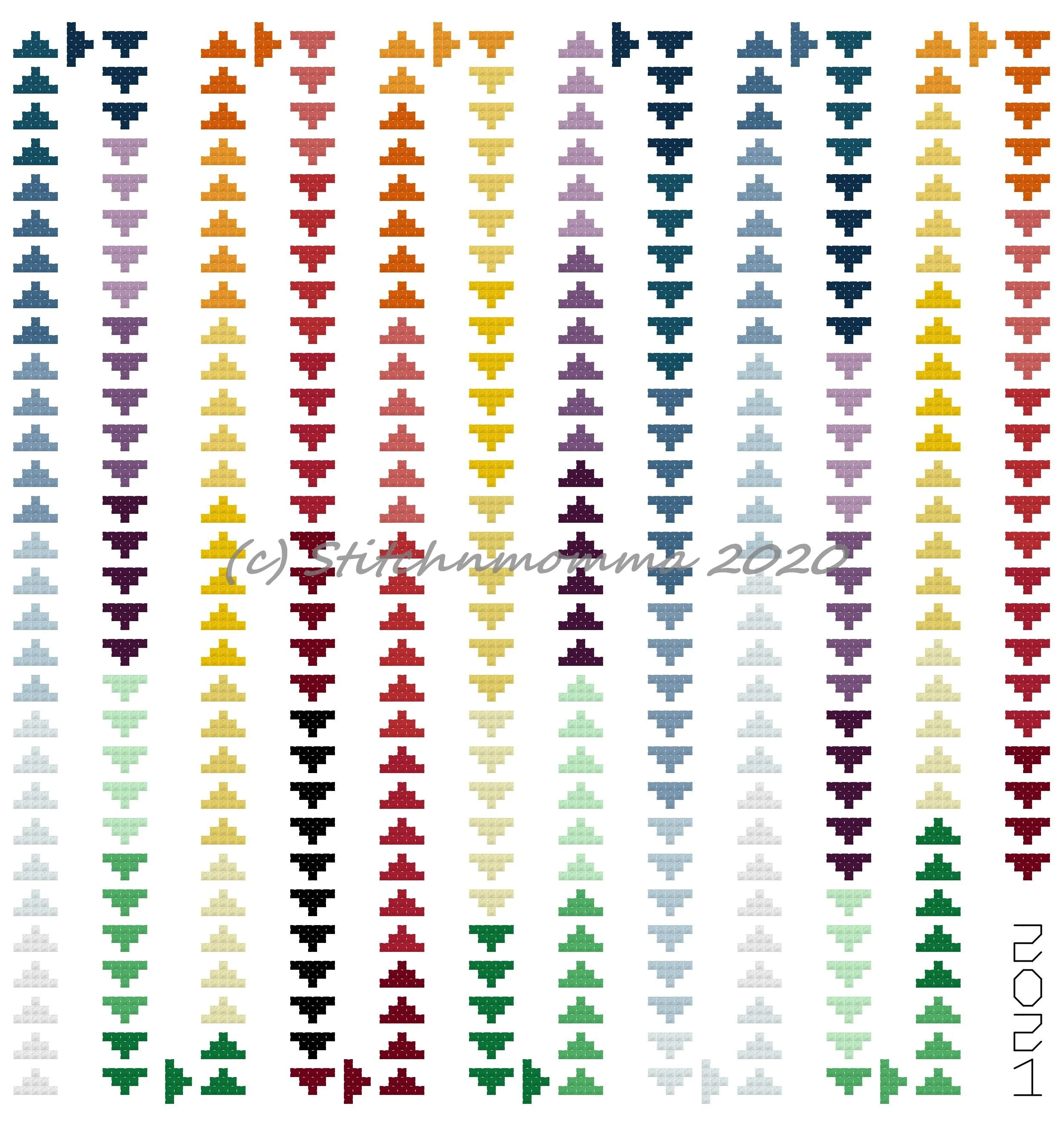 Flying Geese Temperature Sampler Cross Stitch Pattern