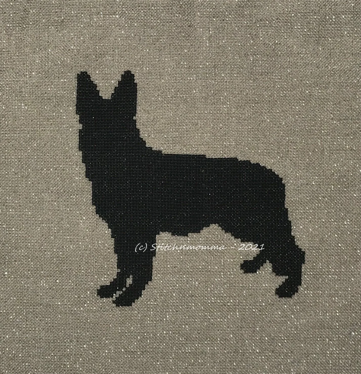 German Shepherd Silhouette Cross Stitch Pattern