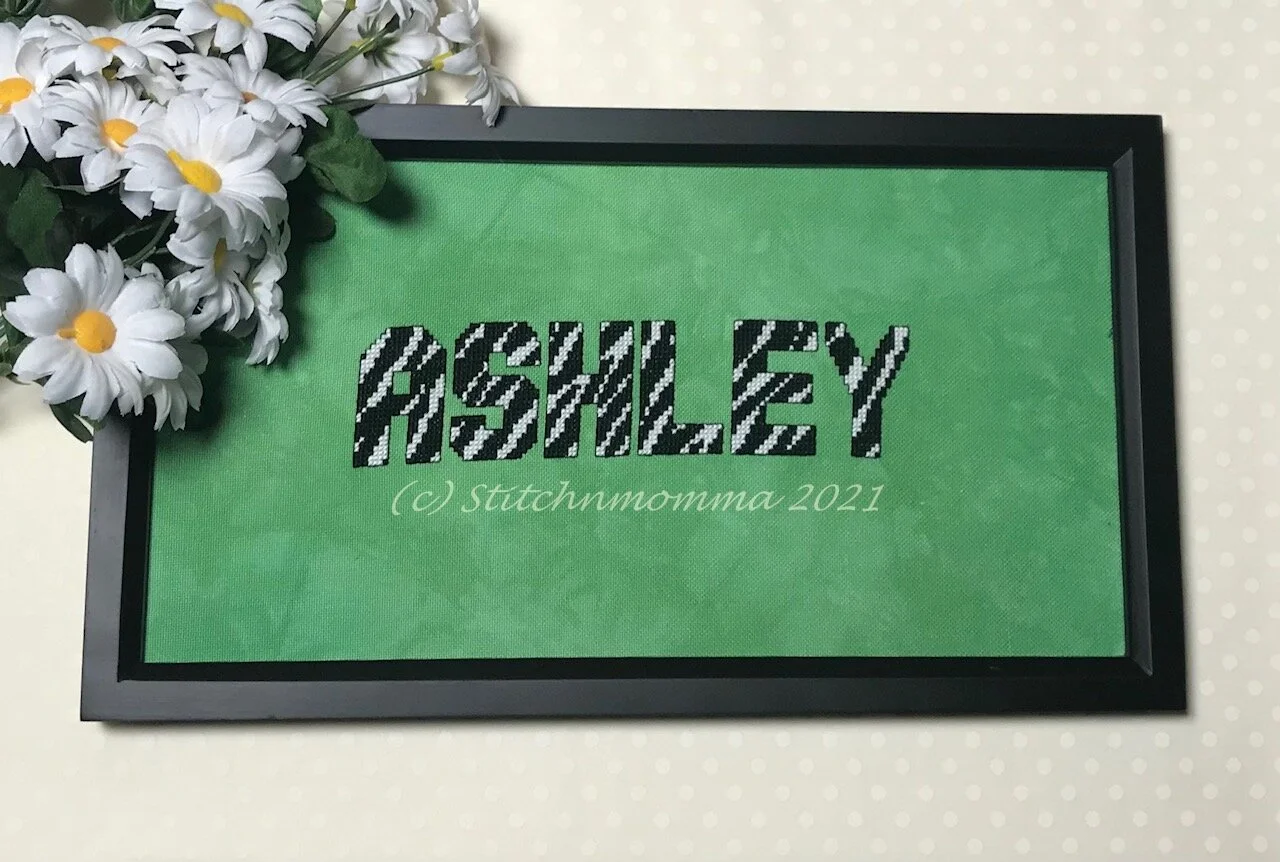Zebra Stripes Alphabet Cross Stitch Pattern