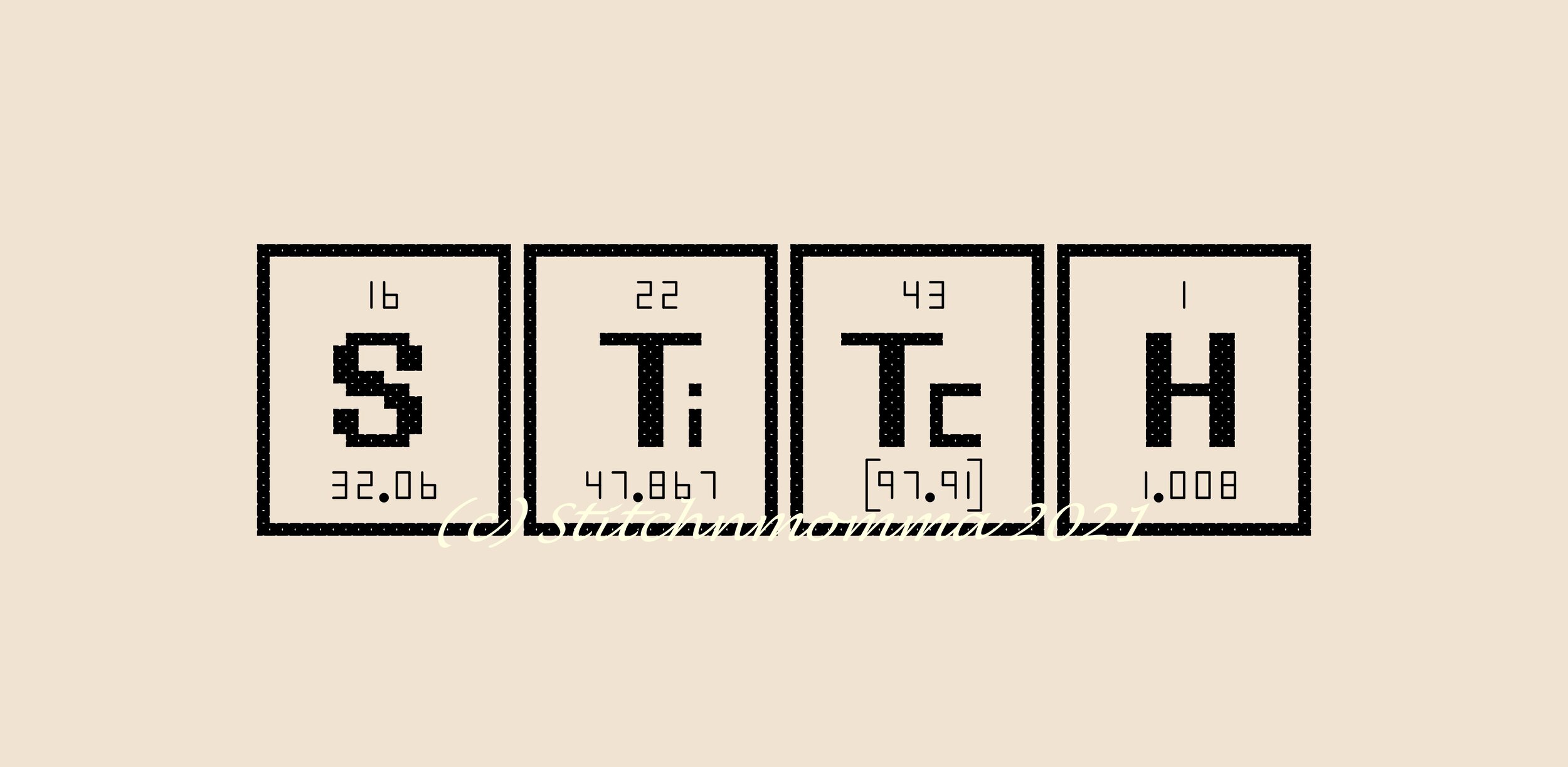 Stitch Periodic Table Elements Cross Stitch Pattern