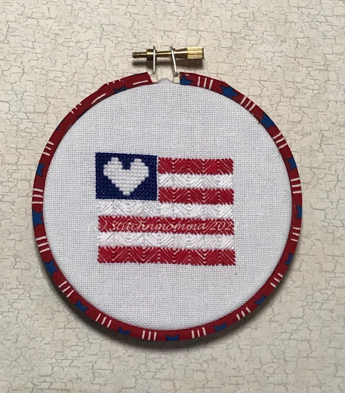 American Flag Love Magnificent Mini Cross Stitch Pattern