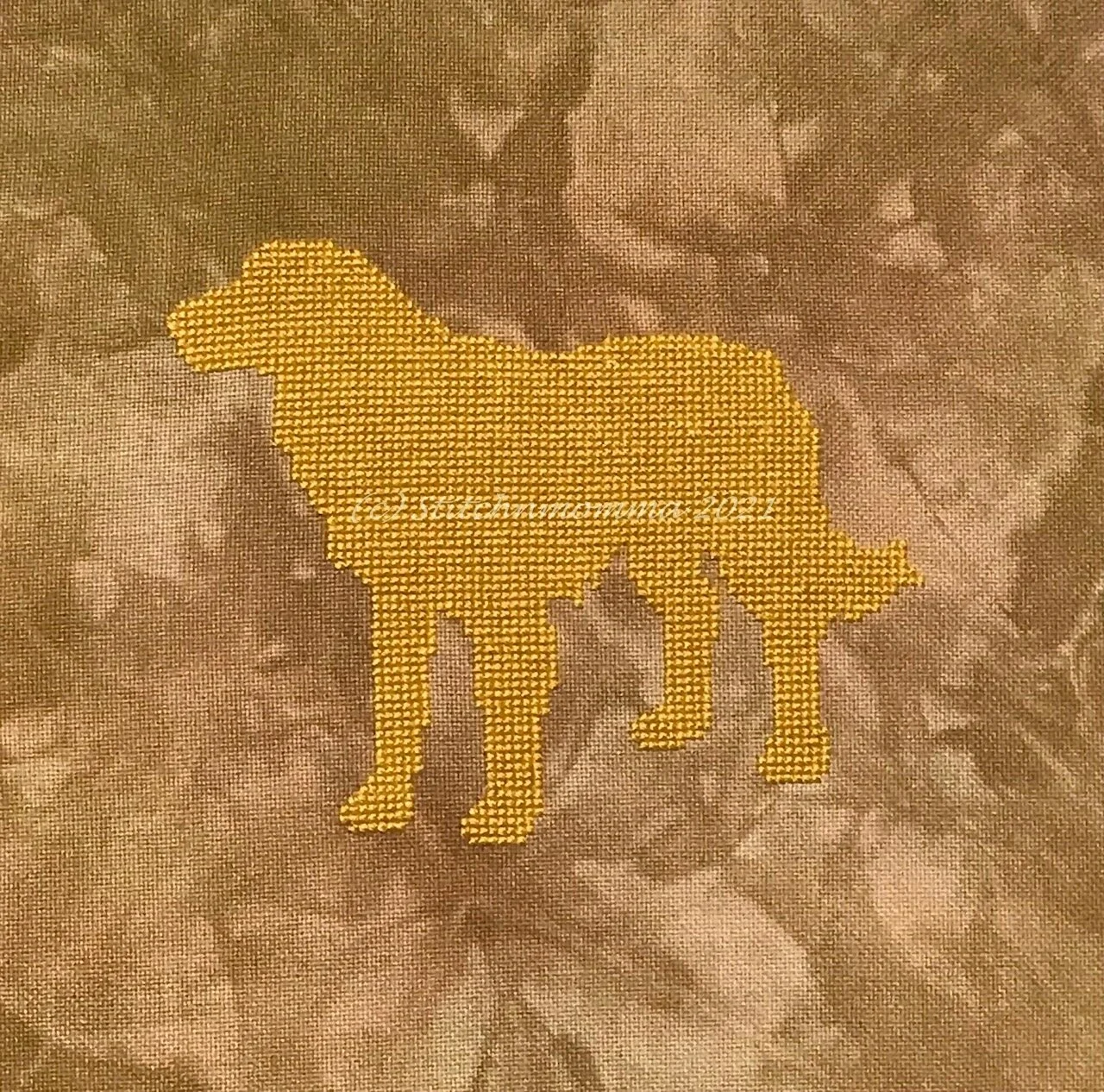 Golden Retriever Silhouette Cross Stitch Pattern