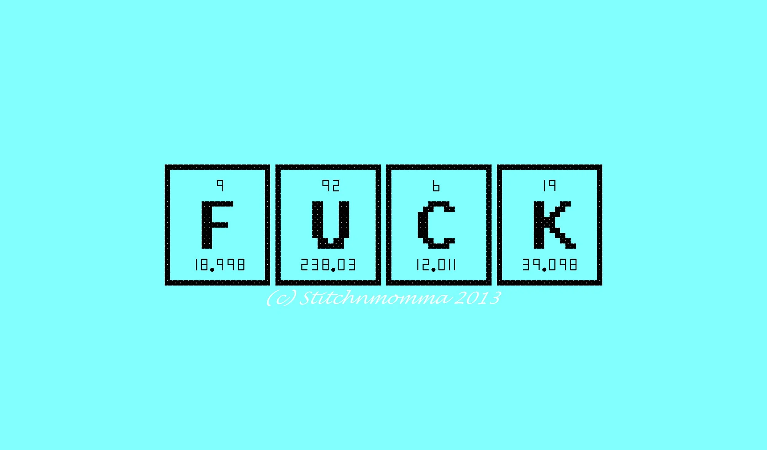 Fuck Periodic Table Elements NSFW Cross Stitch Pattern