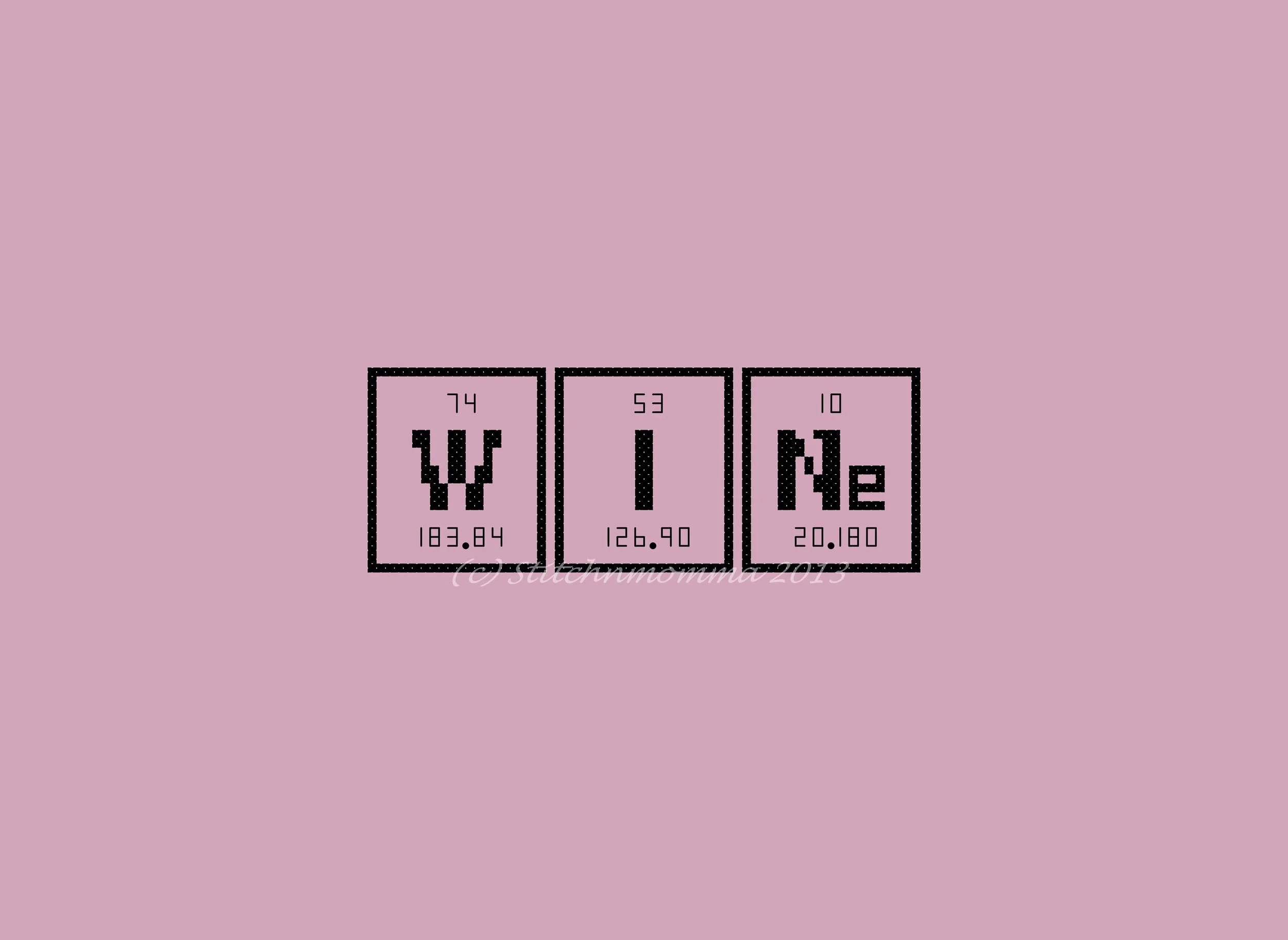 Wine Periodic Table Elements Cross Stitch Pattern