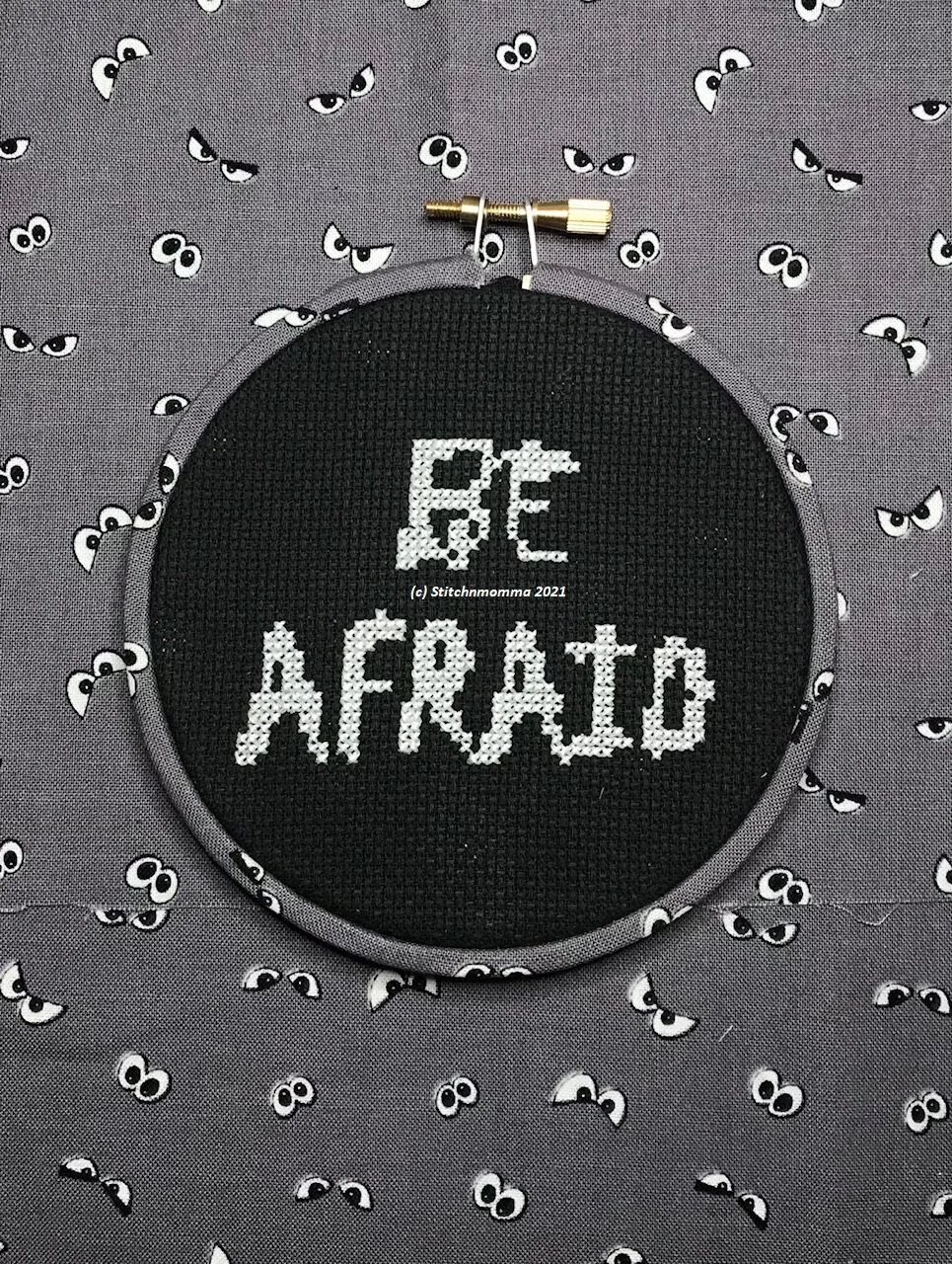 Be Afraid Magnificent Mini Cross Stitch Pattern