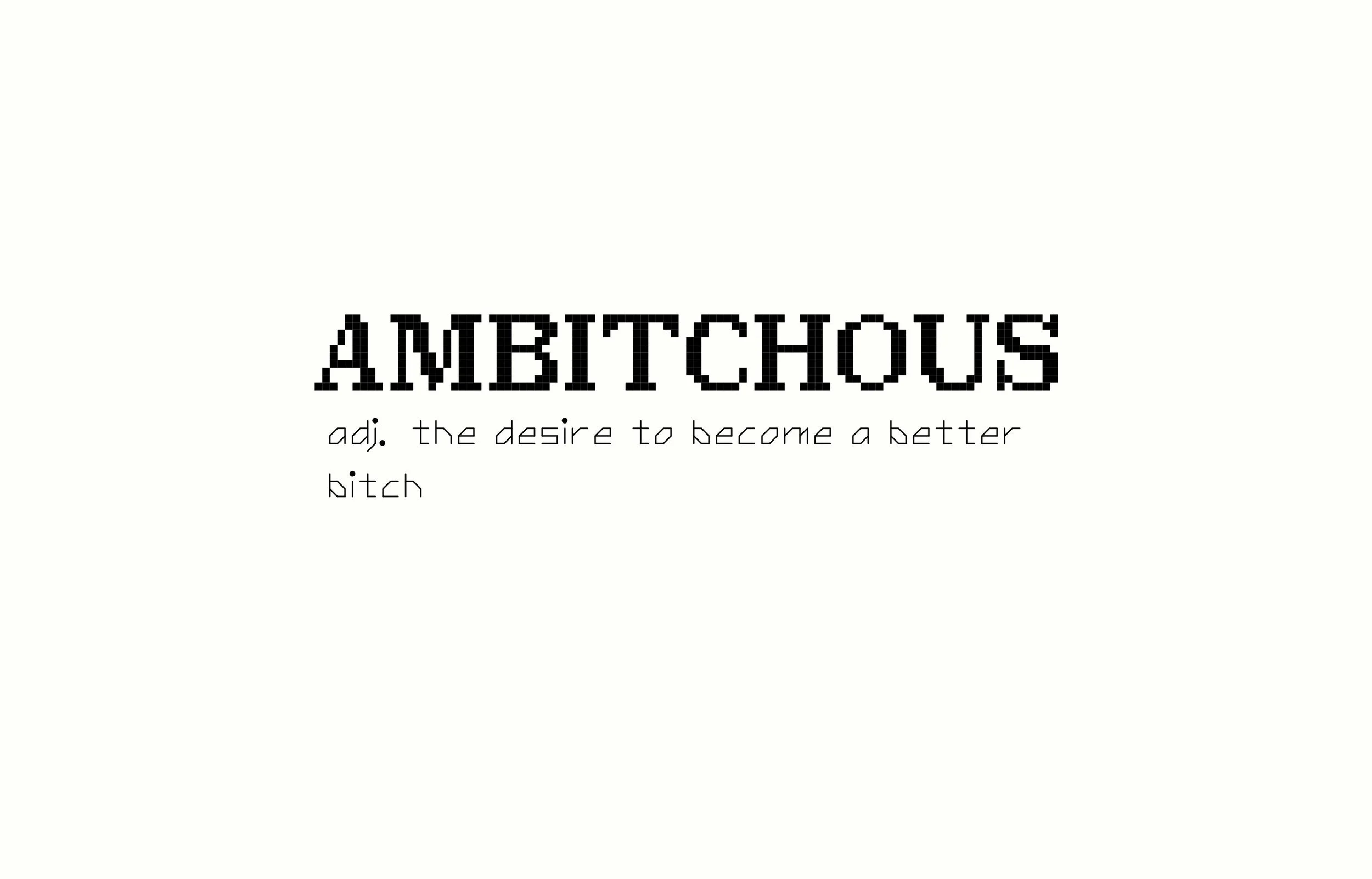 Modern Dictionary:  Ambitchous Cross Stitch Pattern