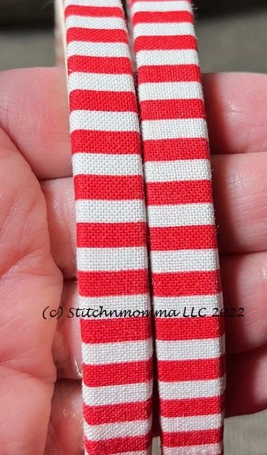 Candy Cane Stripes Decorative Fabric Covered Embroidery Hoops