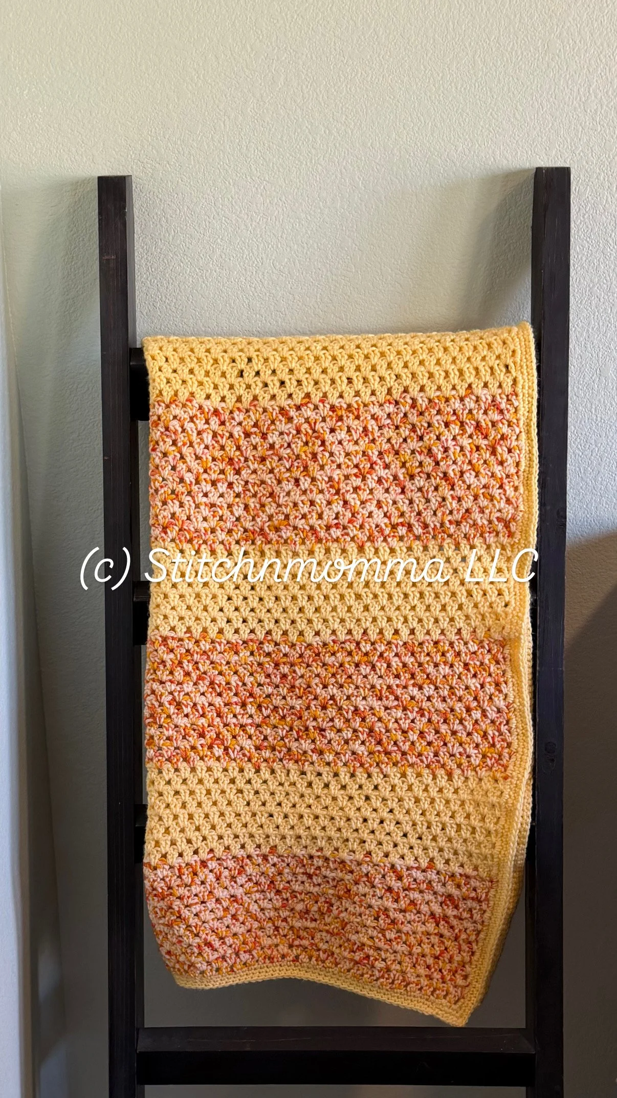 Sunshine Speckle Stripes Crocheted Baby Blanket