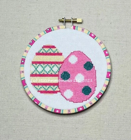 Easter Eggs Cross Stitch Ornament - Mini Wall Art
