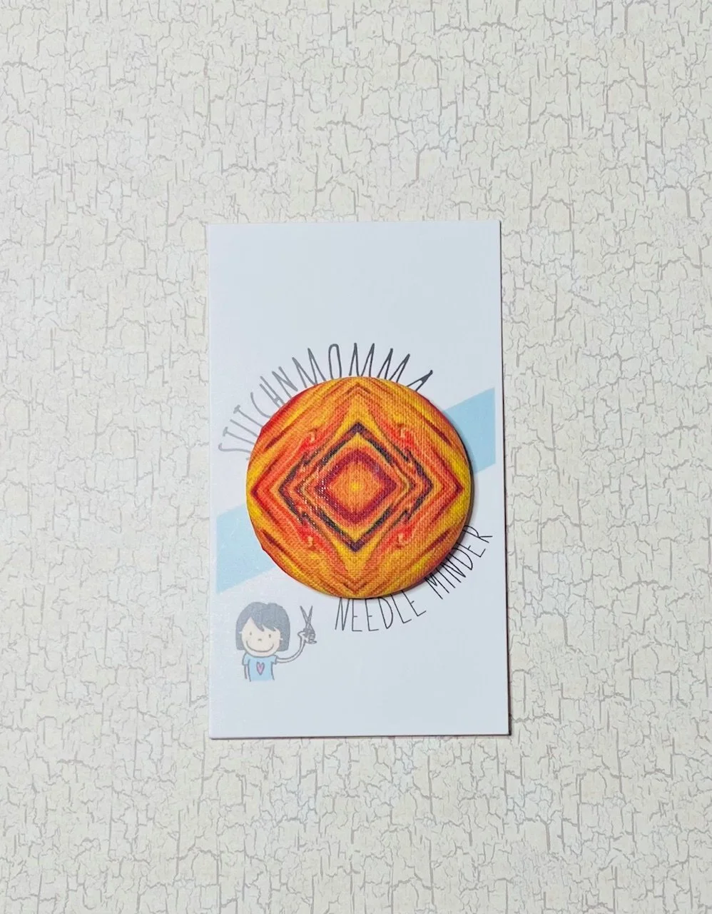 God's Eye  Covered Button Needle Minder