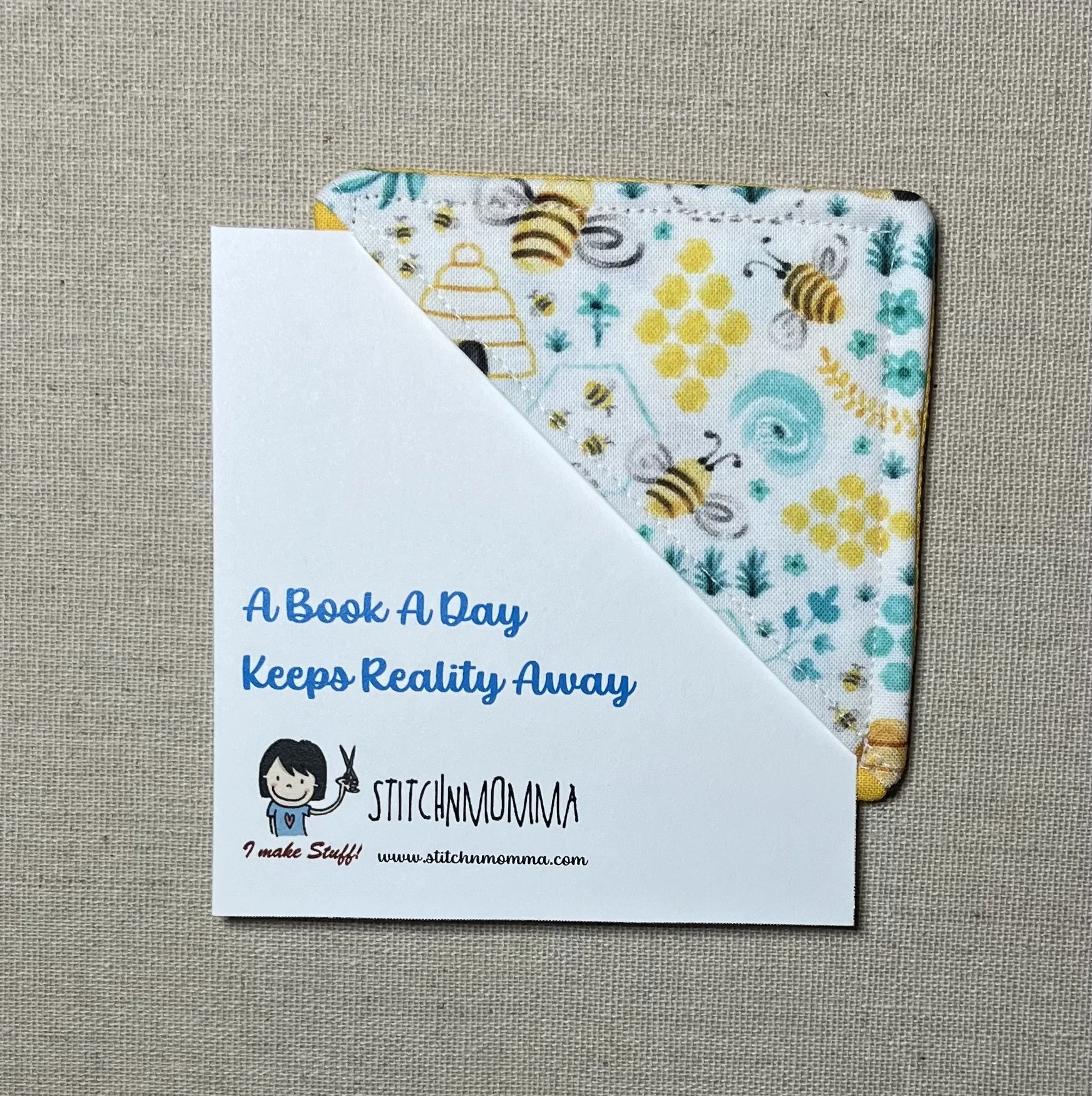Bee Hive Fabric Corner Bookmark