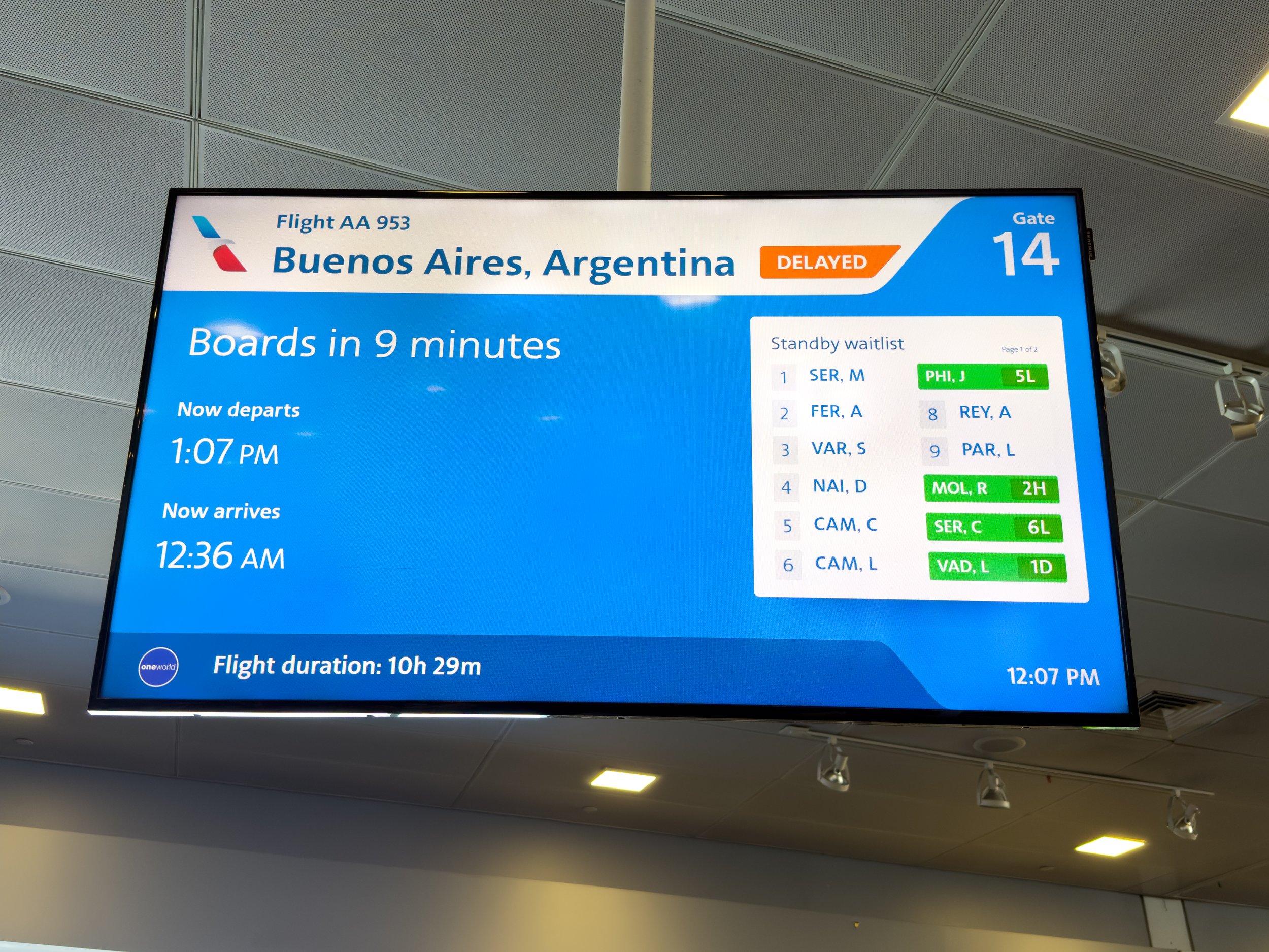 Delayed an extra hour, naturally!