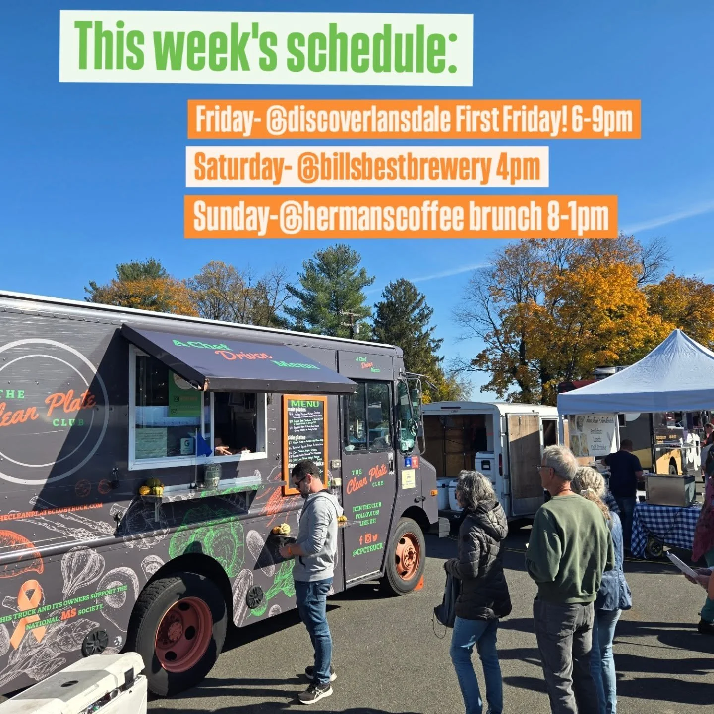 This week we're all over 🌀- Spinning in a million directions! Menus are in full fall swing🍎🍂. 

Friday- @discover_lansdale First Friday from 6-9. It's  zombie walk themed- so come in costume! 🧟&zwj;♂️

Saturday- we'll  be serving dinner @billsbes