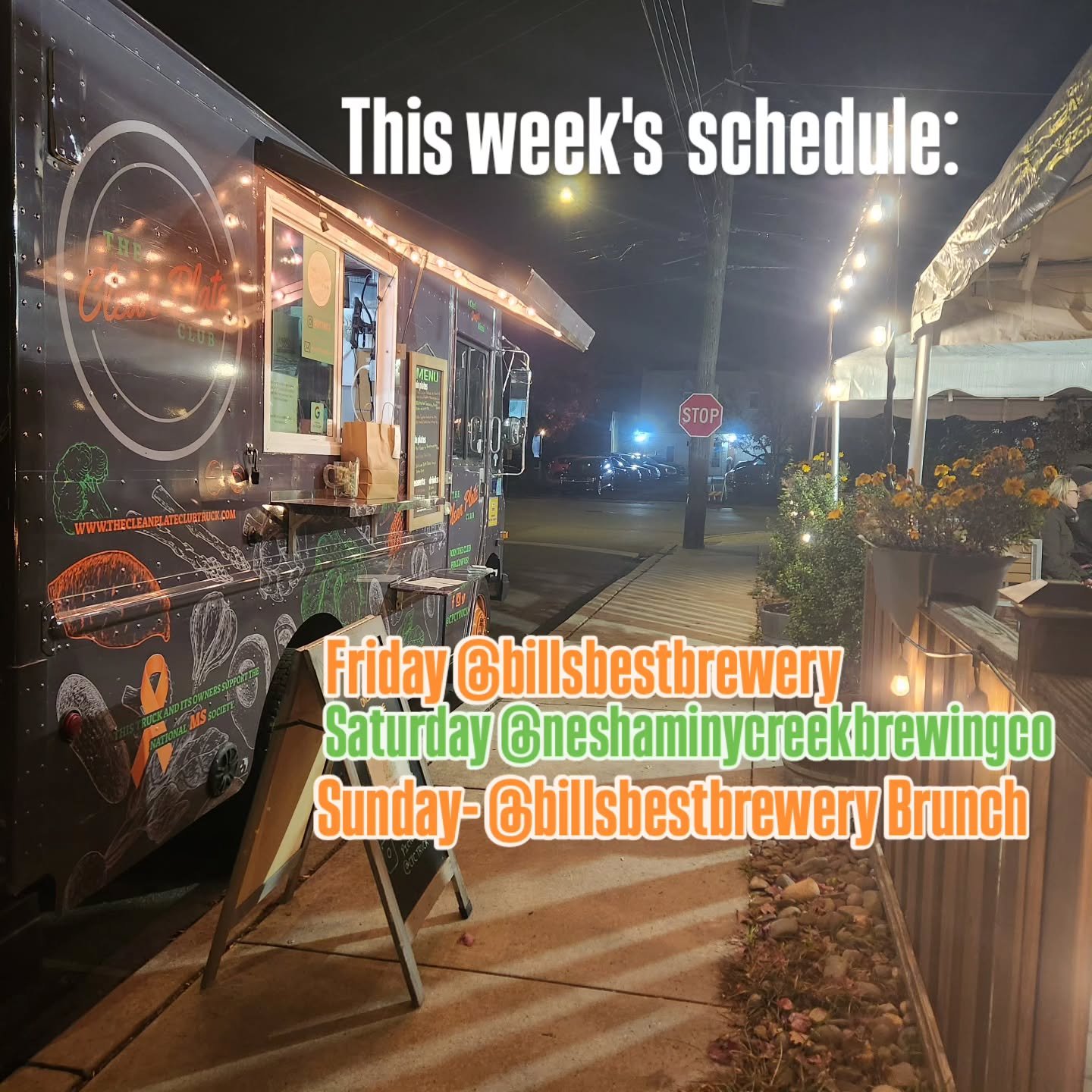 Want to be on the nice list? 
We can't  help with that. 
But we can serve you delicious food!

Friday-@billsbestbrewery for dinner starting at 4pm

Saturday- @neshaminycreekbrewingco Jingle Jawn (the big guy will be there 🎅)

Sunday- @billsbestbrewe