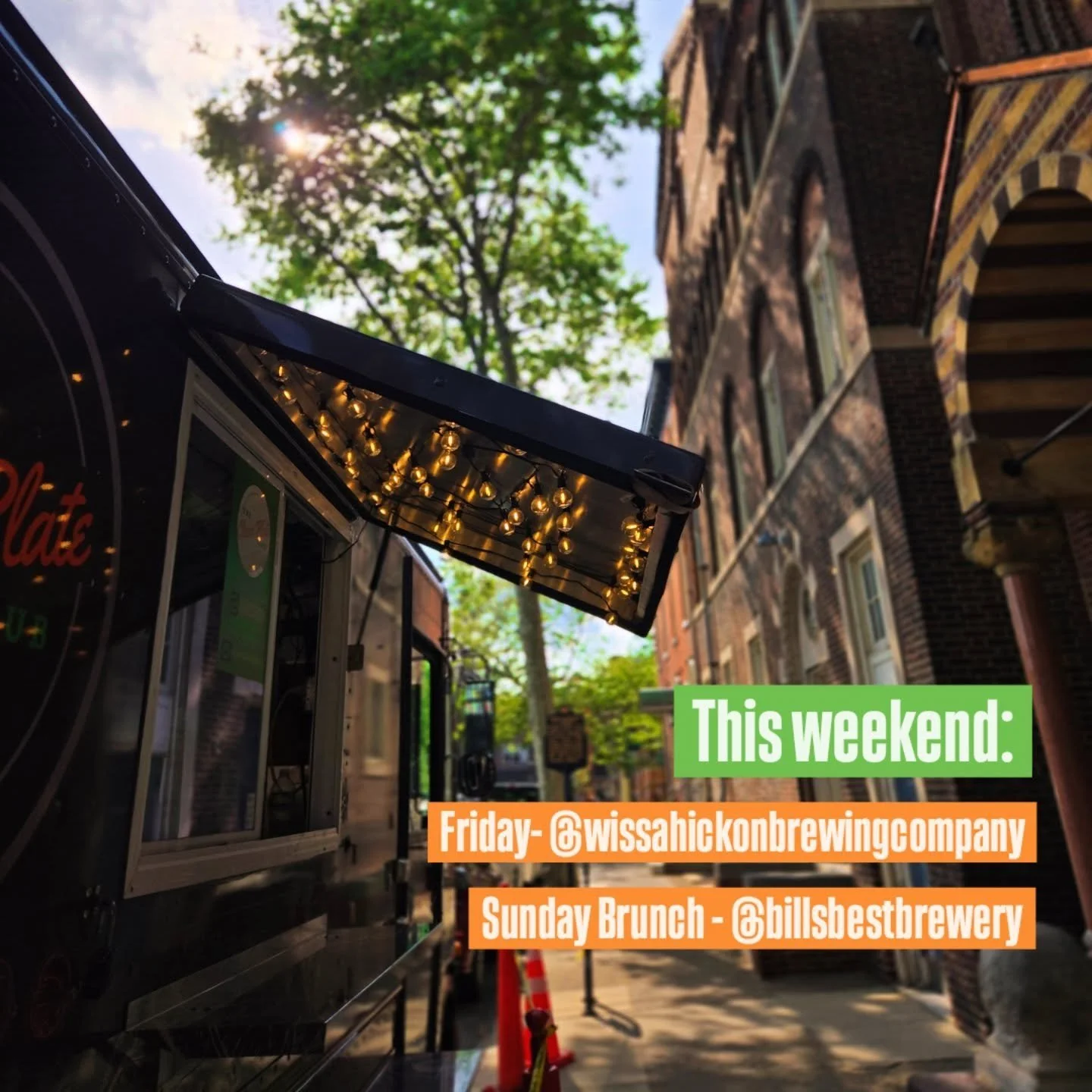 Looking for weekend plans? 
Problem solved. 

We're hanging out this weekend at two of our favorite spots!

Friday, we'll  be @wissahickonbrewingcompany starting at 4! Our Fried Hot Honey Chicken Sandwich will be there 🥵. 

Sunday, it's all about br