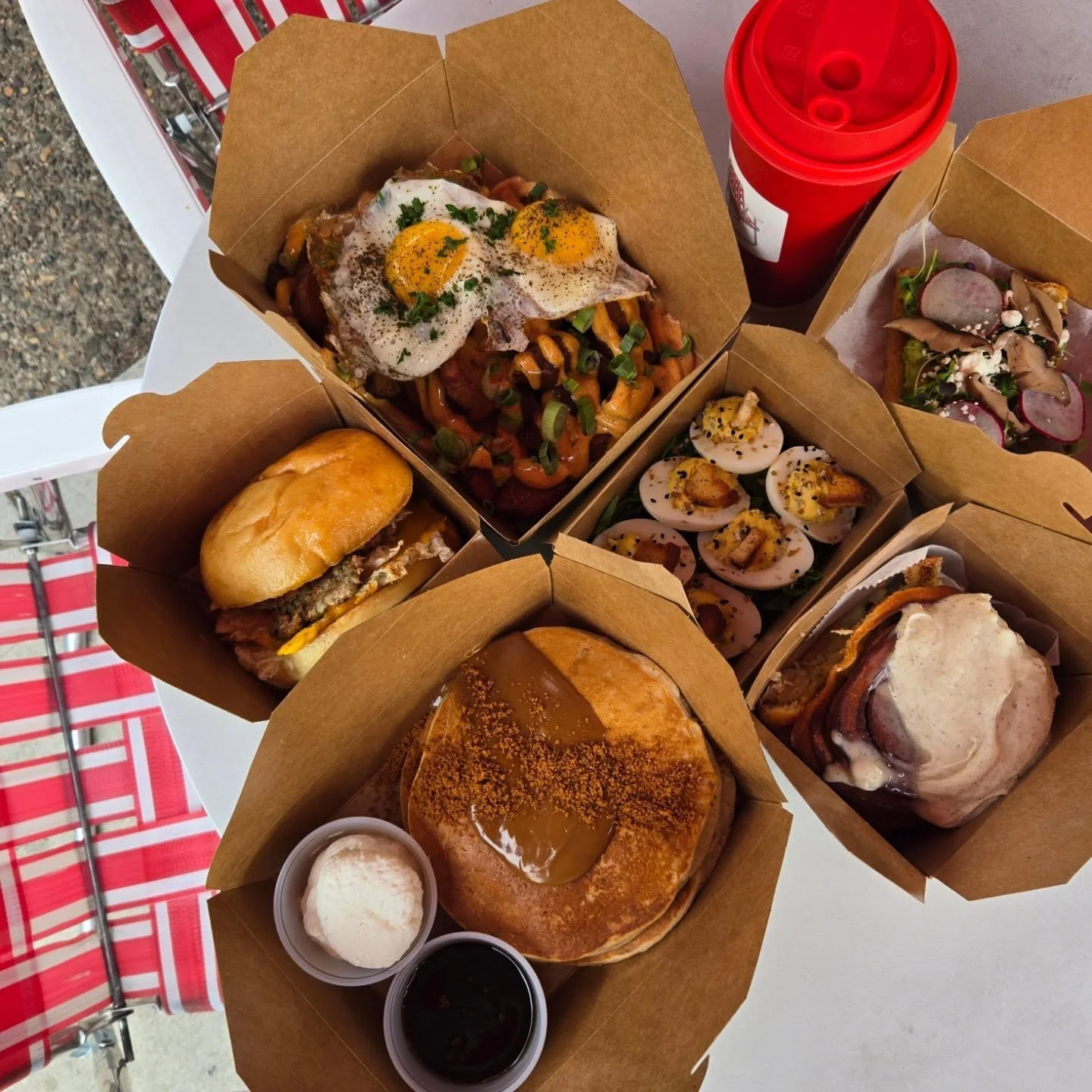 Just a hop, skip, &amp;  a quick 10-miler from this brunch view 🏃&zwj;♀️. 

Even if you're  not crushing the Broad Street Run @ibxrun10 , you can still come crush brunch @hermanscoffee . 

Work up an appetite  however you choose,  we're  here till 1