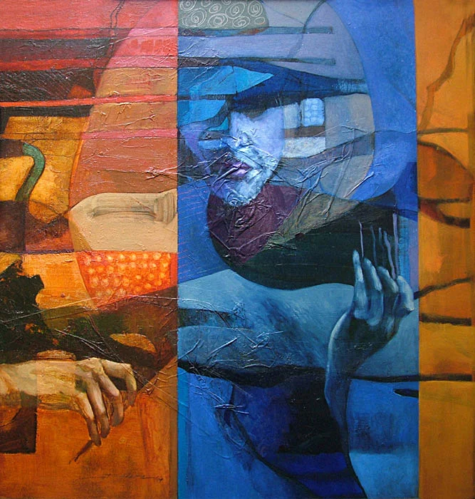 Formación rítmica II , Óleo sobre cartón, 2004. Colección privada