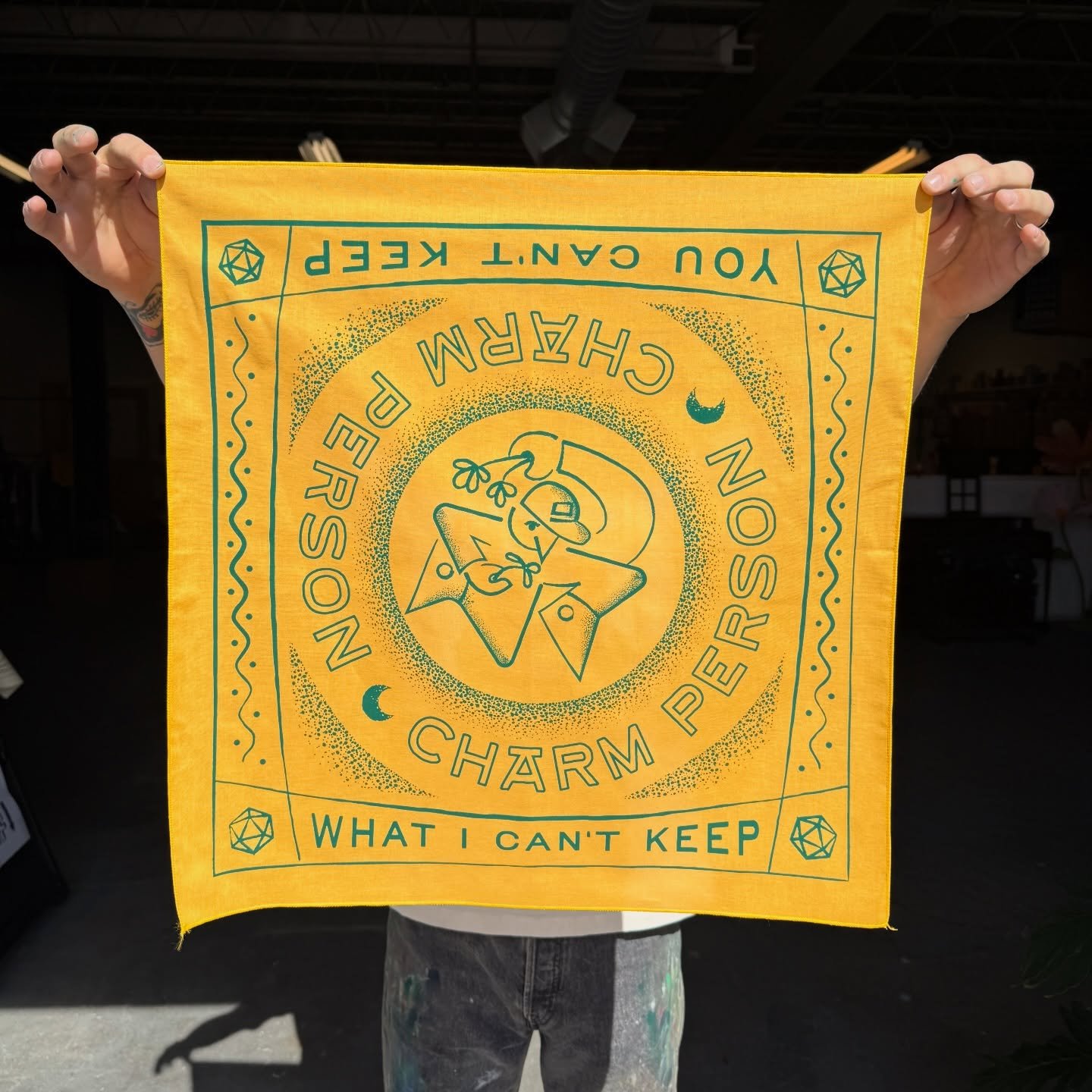 22x22 bandanas for @charm_person_music &bull; catch them tonight in Salem at Old Town Hall !