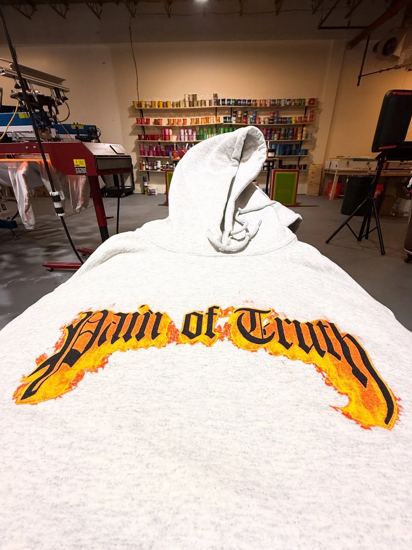 A recent hoodie run for @painoftruthnortheasthardcore 
These were sick, thank you for the trust! 

#screenprinting #printshop #embroidery #salemma #boston