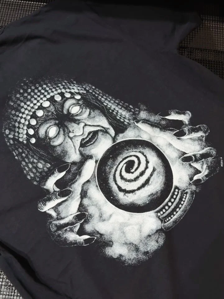 Another wild @blackcoffiend jammer, this time for our friends in @spinworld.mp3 
These came out sick, thank you for the trust! Catch them tonight in Salem at Old Town Hall, hosted by @moon_north_shore