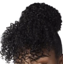 Diamond Curly Bun with Curly Bangs