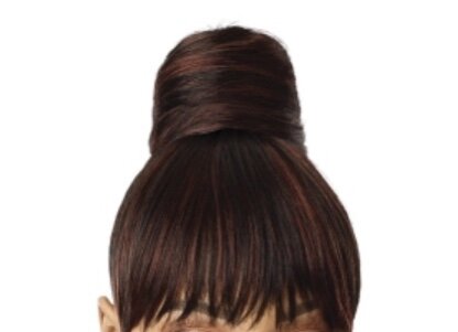Diamond Circle Bun with Straight Bangs