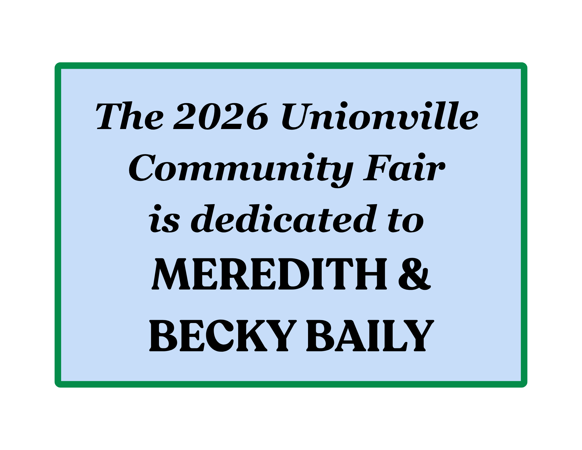 Fair Dedication Ceremony
