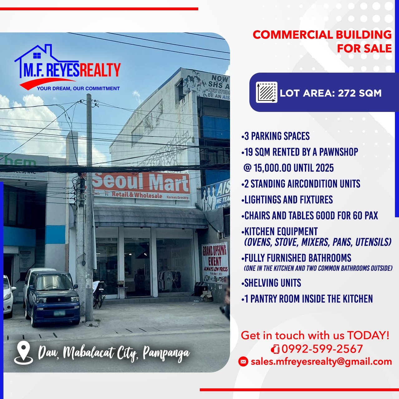 FOR SALE | Commercial Property Ideal For Food Businesses at Dau, Mabalacat, Pampanga