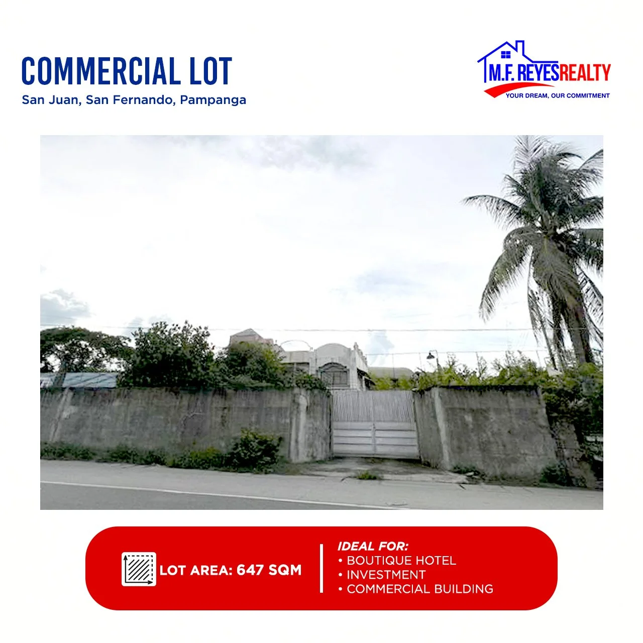 FOR SALE | Prime Commercial Lot at Brgy. San Juan, San Fernando, Pampanga (Near Capital Town, Megaworld)