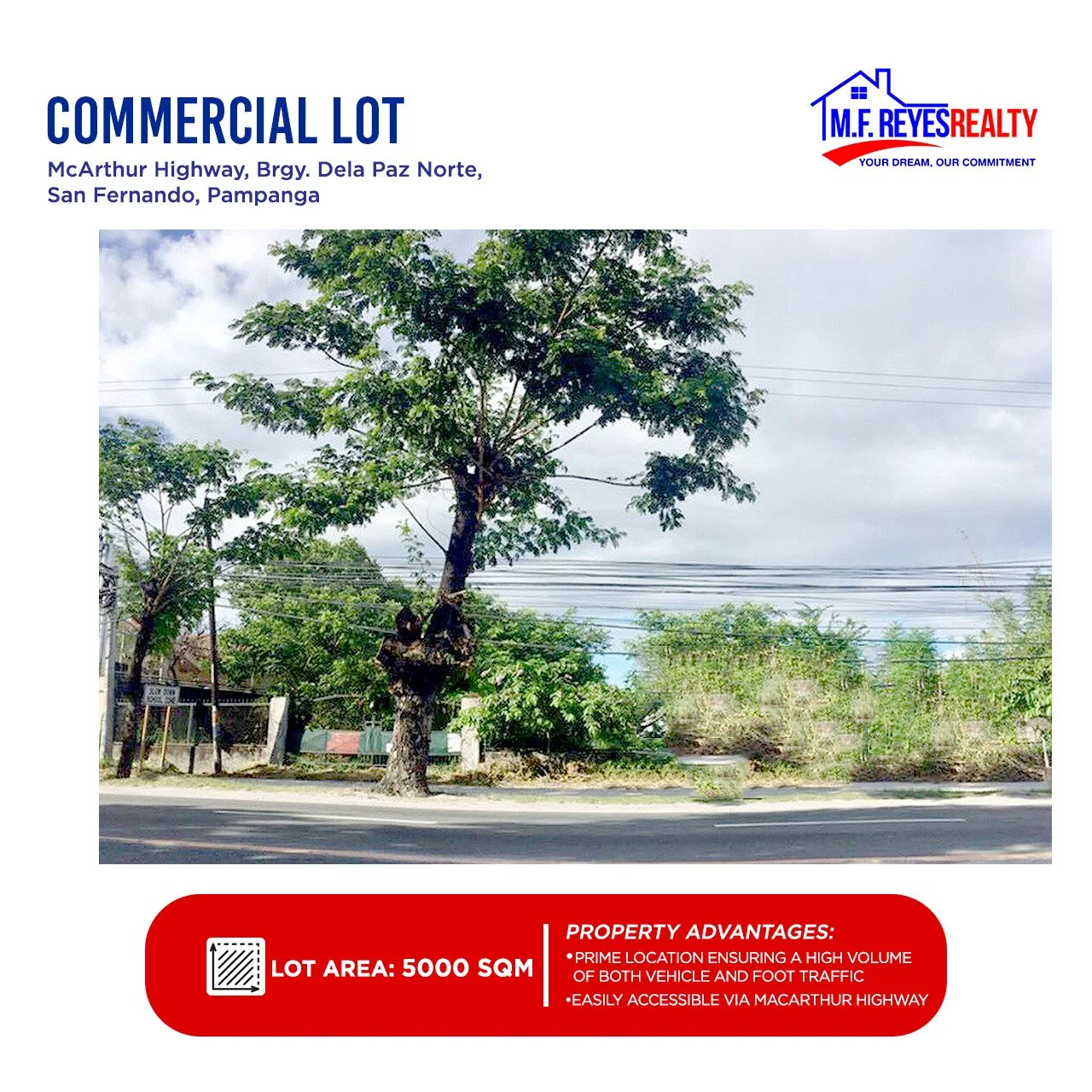 LOT FOR SALE | Along McArthur Highway, Brgy. Dela Paz Norte, CSFP