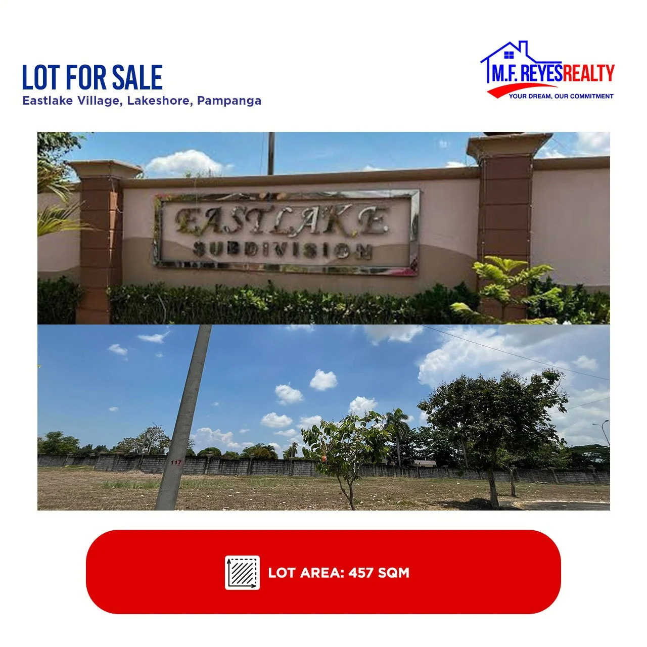 FOR SALE | 457sqm lot at Eastlake, Lakeshore, Pampanga