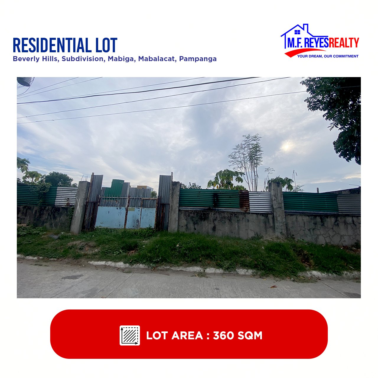 FOR SALE | 360 sqm |  Bevery Hills Subdivision, Mabiga, Mabalacat