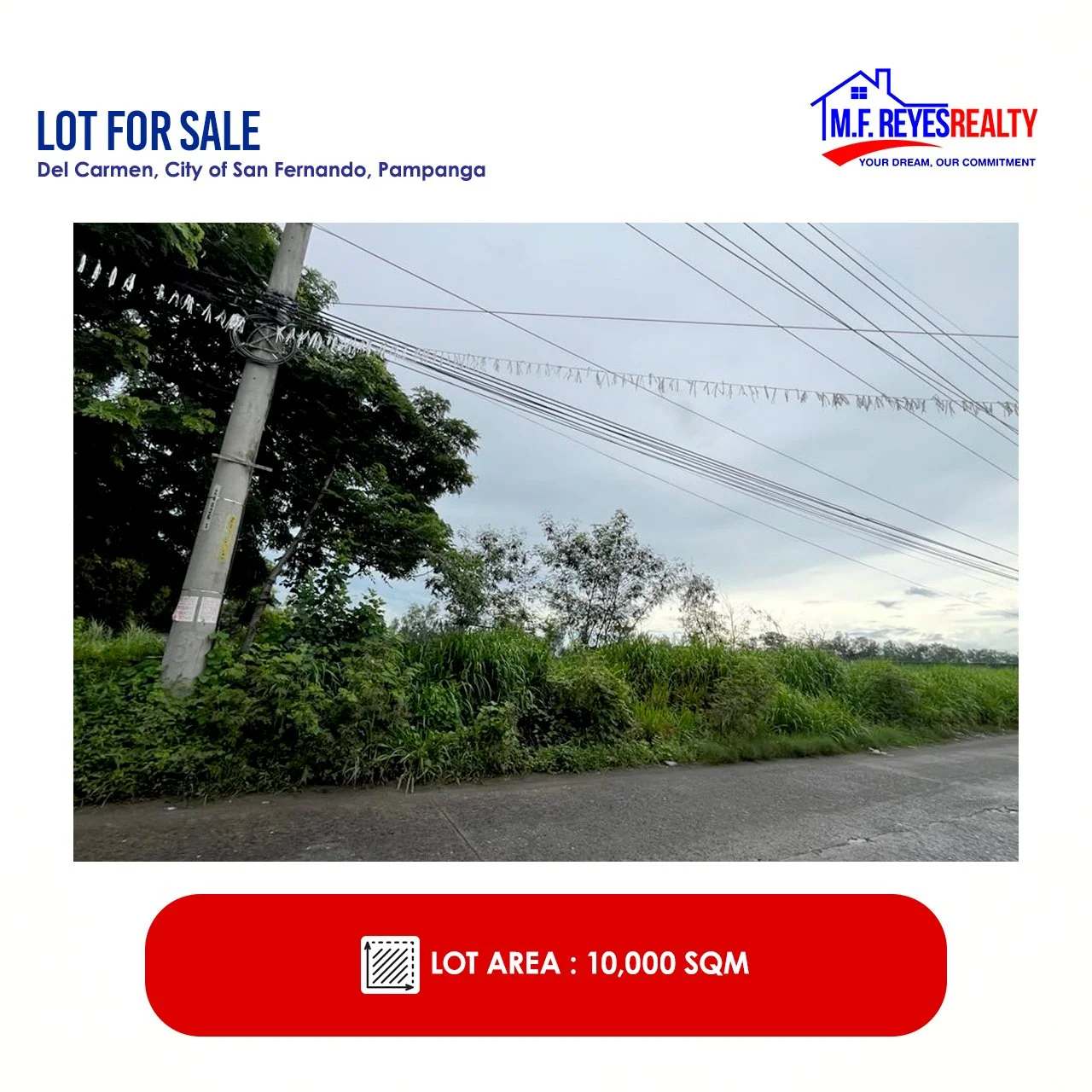 FOR SALE | 1 Hectare Lot at Del Carmen, City of San Fernando, Pampanga