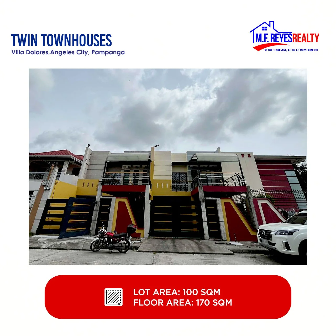 FOR SALE | Twin Townhouses Villa Dolores, Angeles City, Pampanga (near SM Telabastagan)