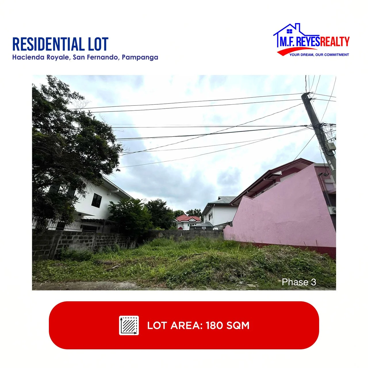 FOR SALE | 180 sqm |  Hacienda Royale, Telabastagan, City of San Fernando, Pampanga