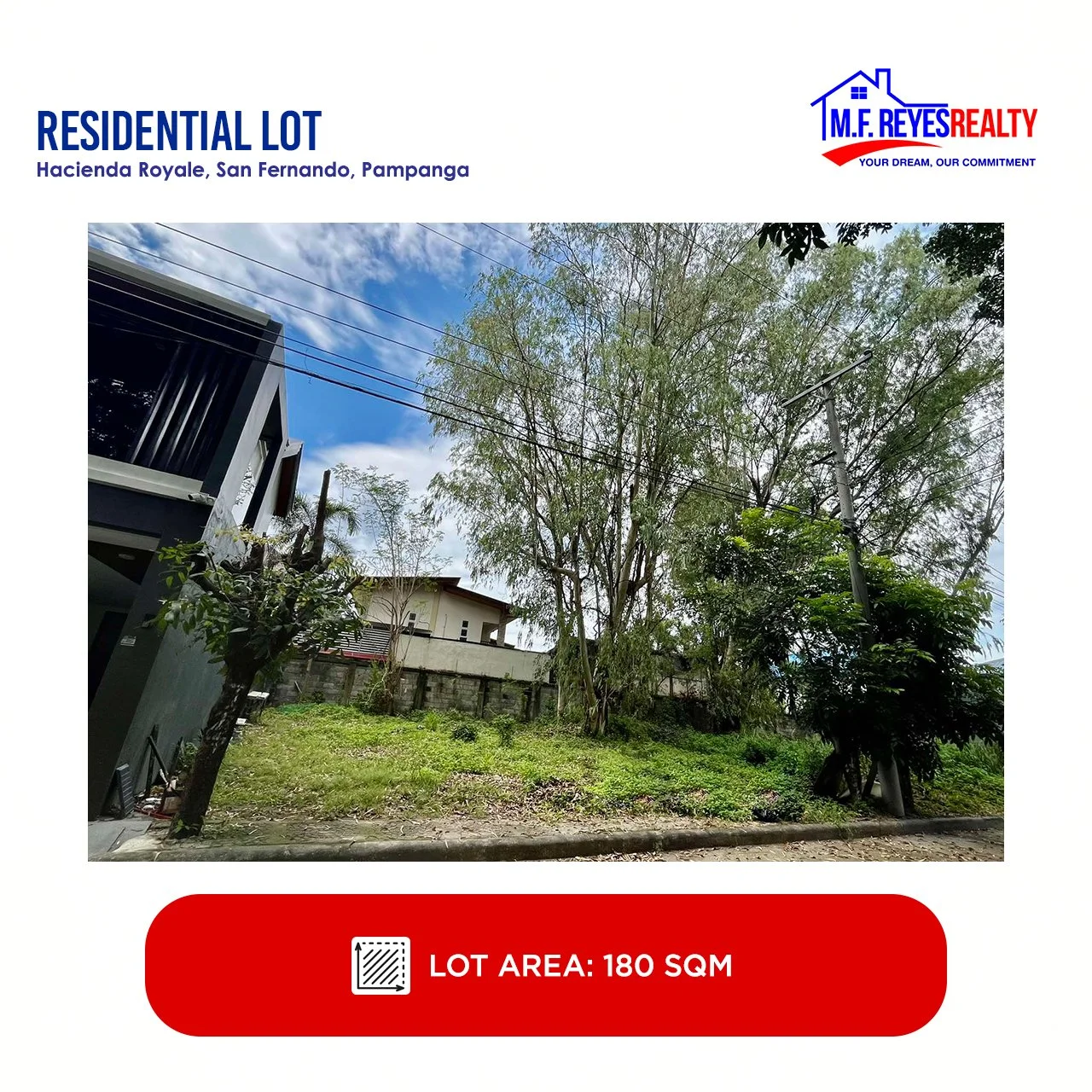 FOR SALE | 180 sqm L41 | Hacienda Royale, Telabastagan, City of San Fernando, Pampanga 
