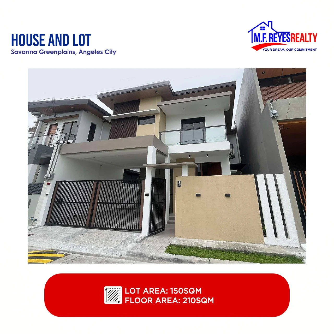 FOR SALE | Elegant Two-storey Modern House and Lot Fully Furnished at Savannah Greenplains, Angeles City
