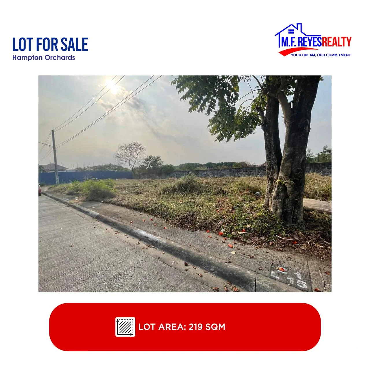 FOR SALE | 219 sqm L41 |  Hampton Orchards, Bacolor, Pampanga 