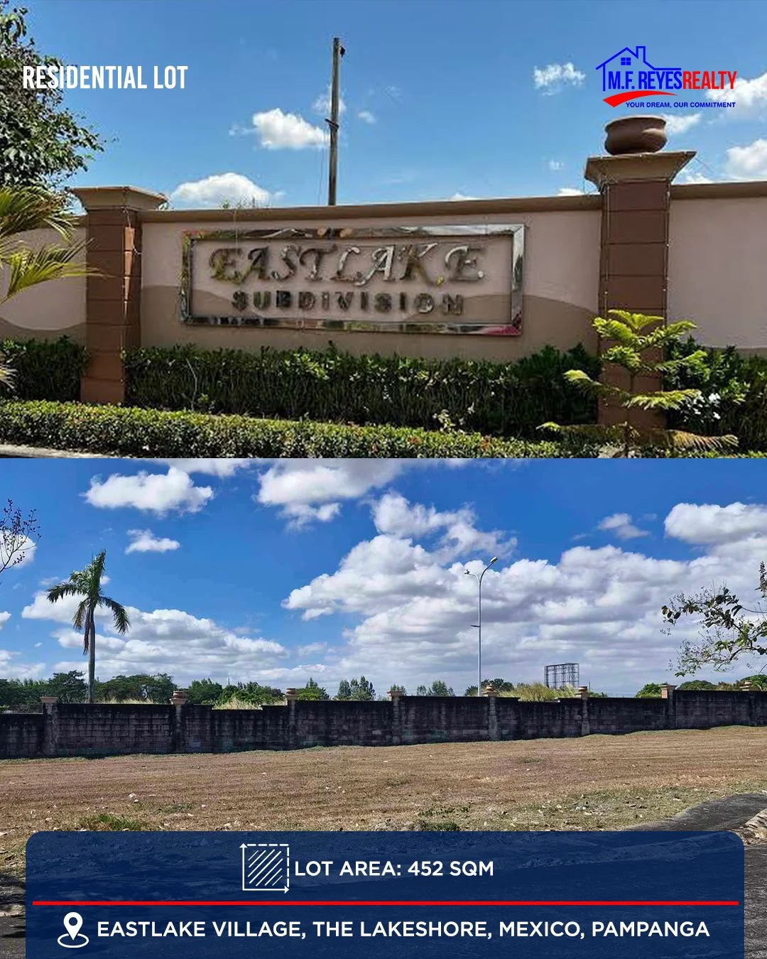 FOR SALE | 452sqm lot at Eastlake, Lakeshore, Pampanga