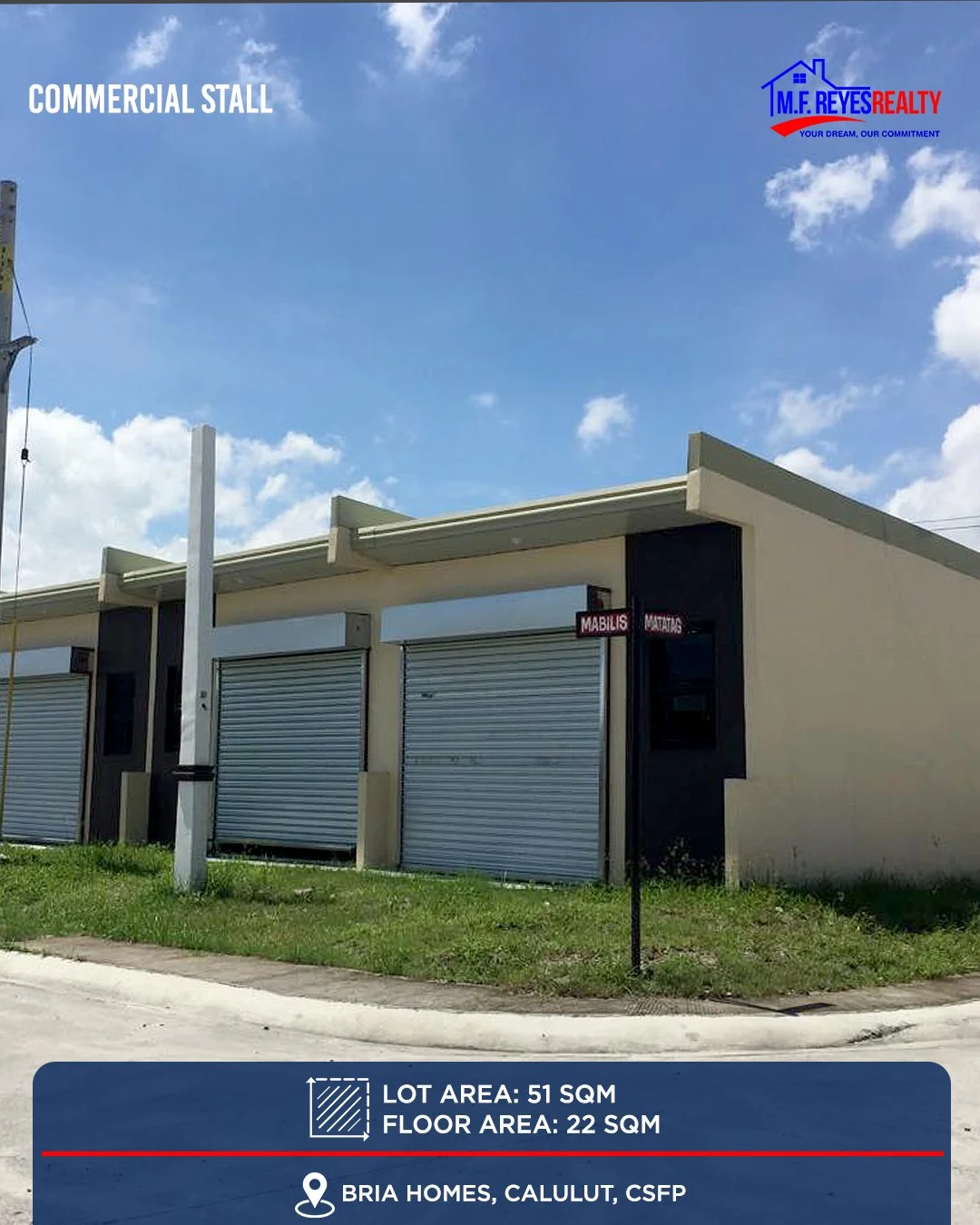 FOR SALE or LEASE | Corner Commercial Stall at Bria Homes San Fernando