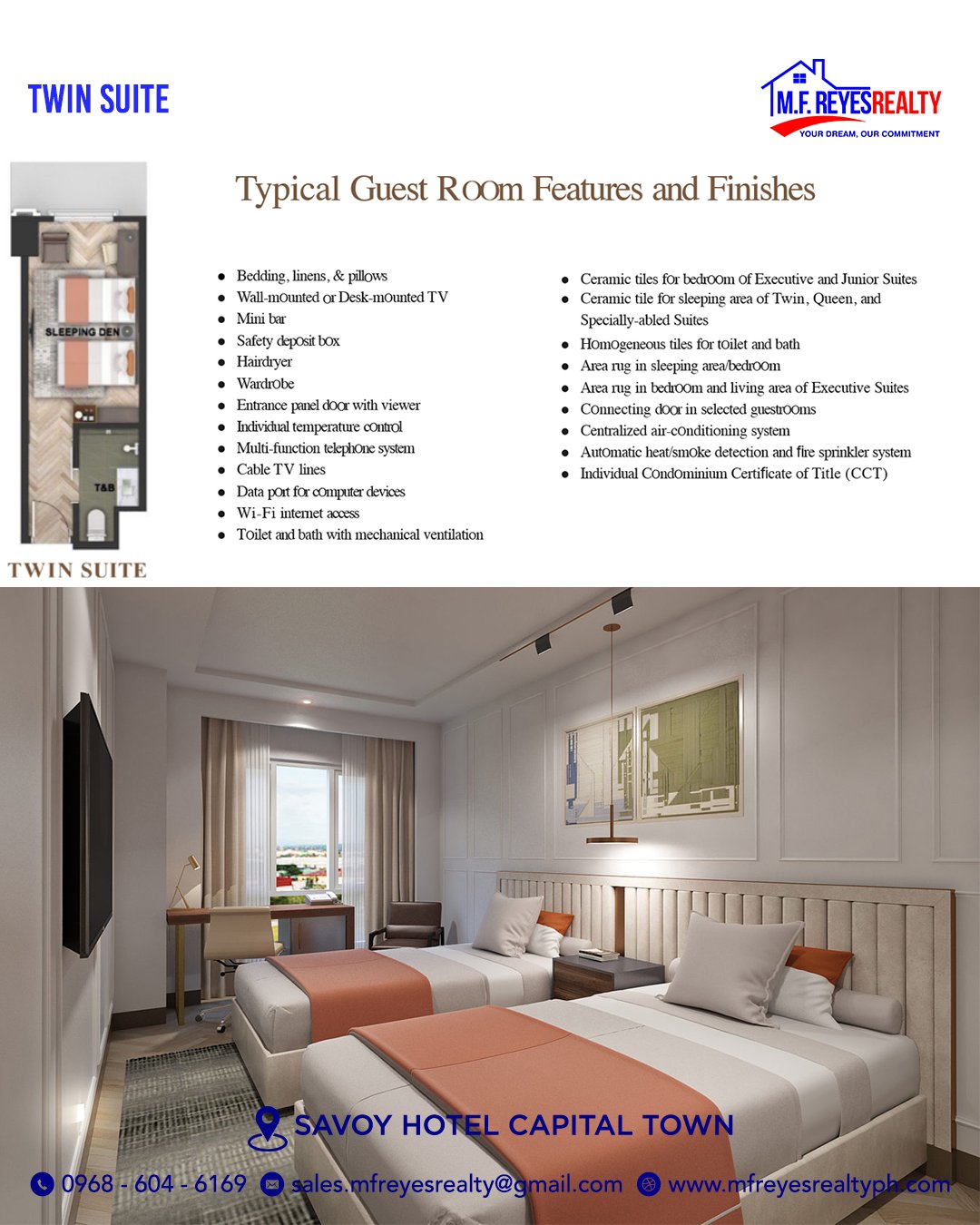 FOR SALE | Twin Suite at Savoy, Megaworld Capital Town Pampanga