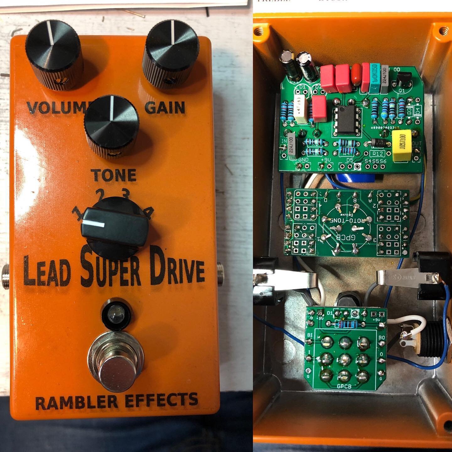 This is the Lead Super Drive.  A DSL style amp emulation circuit with 4 channels of crunchy, creamy overdrive/distortion! #handbuilteffectpedals #rocknroll #guitar #guitareffectspedal #overdrive #distortionpedal #guitarpcb #music #thesegotoeleven #gu