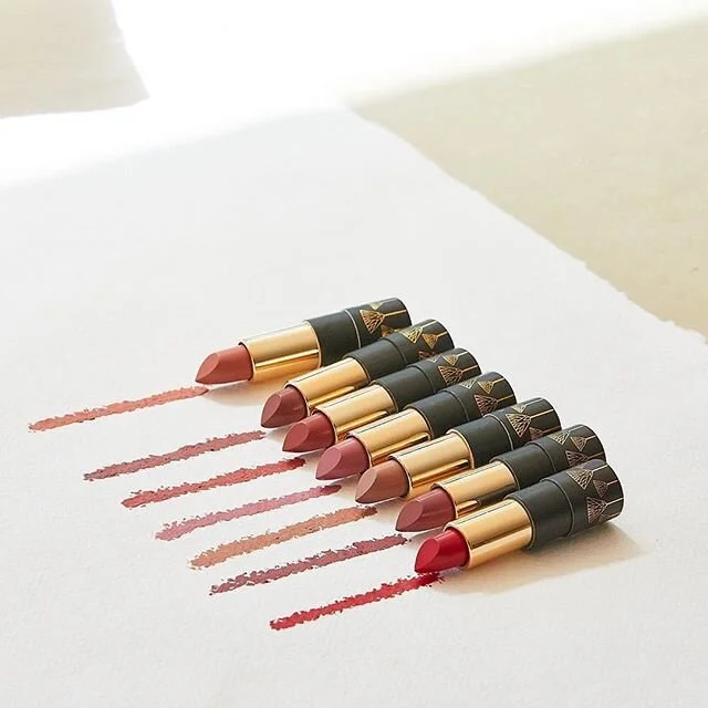 Posted @withregram &bull; @eyeofhoruscosmetics BIO LIPSTICKS - vegan and 98% organic with key ocean botanicals to naturally plump lips. A satin blend of lip moisturising ingredients sourced from nature to nurture your lips in seven essential tones.⁠ 